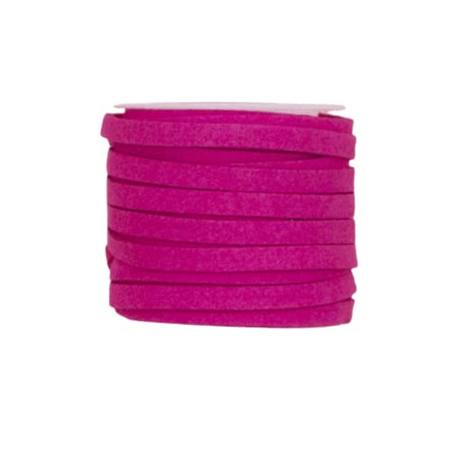 Craftelier - Weiches und flexibles Soft-Touch-Wildlederband zum Dekorieren von Scrapbooking- und Bastelprojekten | Länge ca. 4,9 m und Breite ca. 5 mm - Farbe Fuchsia von Craftelier