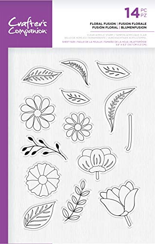 Crafter's Companion 610635 CC-ST-CA-FLF Durchsichtige Acryl Briefmarken Blumen Fusion, One colour, Einheitsgröße von Crafter's Companion