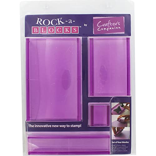 Crafter's Companion CC-RAB1 Rock EIN Block Lila 4 Pack-Purple, Acryl, Verschiedene Größen von Crafter's Companion