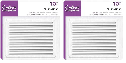 Crafter's Companion CC-TOOL-GLUST7-10 Klebestifte Minen Für Heißklebepistole Für Projekte Crafting 7 mm Packung Mit 10, Clear, 7mm (Packung mit 2) von Crafter's Companion