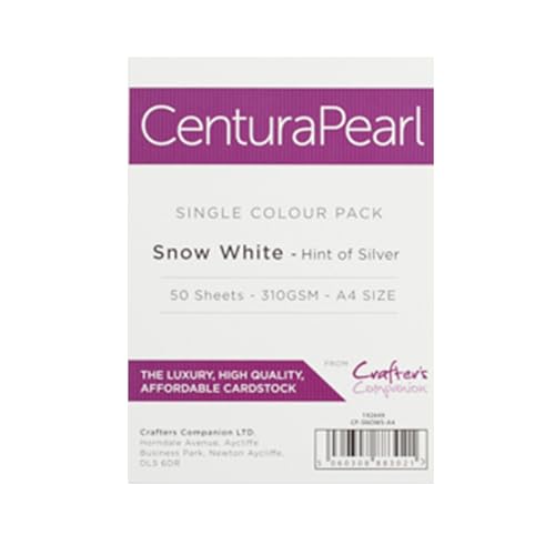 Crafter 's Companion CP-Snows Crafter's Companion Centura Perle Blatt Kartenset Schneeweiß A4 Hauch Von Silber 50-Teilig-Hint of Silver von Crafter's Companion