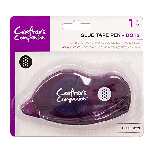 Crafter's Companion - Doppelseitiges Klebeband-Stift (Punkte) 22 m – 12 Stück von Crafter's Companion