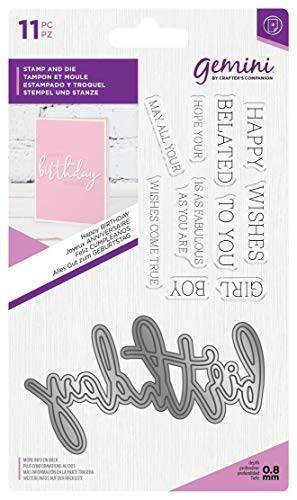 Crafter's Companion GEM-STD-HAPP Gemini Extravaganter Schriftart Stempel & Stempelsatz-Alles Gute Zum Geburtstag Nylon/a Einheitsgröße, One Size von Crafter's Companion