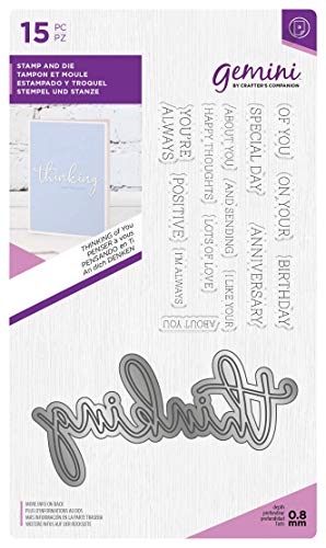 Crafter's Companion GEM-STD-THOY Gemini Extravaganter Schriftart Stempel & Stempelsatz-Denken Sie Nylon/a Einheitsgröße, One Size von Crafter's Companion