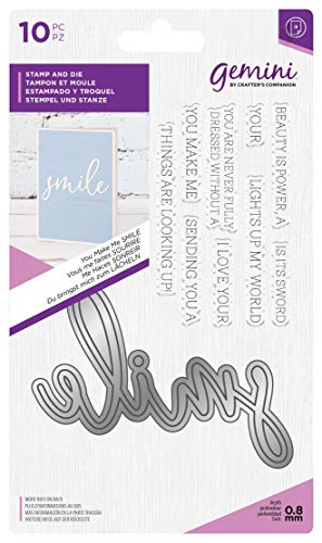 Crafter's Companion GEM-STD-YMMS Gemini Extravaganter Schriftart Stempel & Stempelsatz-You Make Me Smile Nylon/a Einheitsgröße, One Size von Crafter's Companion