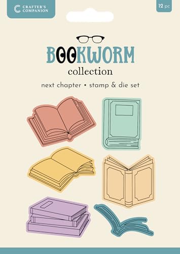 Crafters Companion Bookworm Collection Stempel- und Stanzformen-Set – Next Chapter von Crafter's Companion