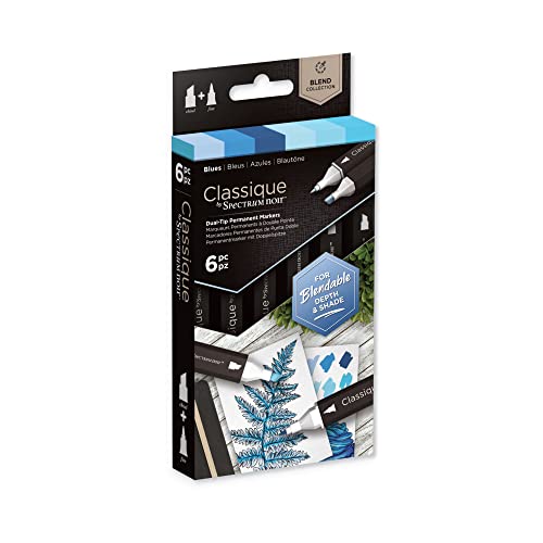 Spectrum Noir Classique Mischung Alkohol Marker Dual Nib Pens Set Blues 6 Pack - Blues von Crafter's Companion