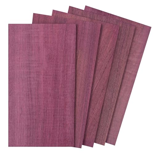 Purpleheart Holzplatten, 0,3 cm dick, 12,7 x 22,9 cm, Holzfurnierstücke, blanko, für Bastelarbeiten, Dekoration und Kunst Craftiff von Craftiff