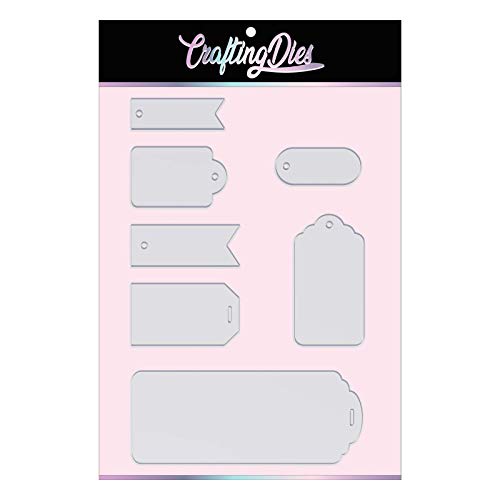 CRAFTING DIES Lesezeichen-Stanzschablonen, 7er-Set, für Scrapbooking, Etiketten, Scrapbooking, Lesezeichen und Geschenkanhänger, Stanzformen für Kartenherstellung von Crafting Dies