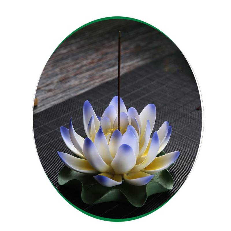 Weihrauchhalter 100% Handgefertigte Keramik Blue Lotus Stick Brennerhalter, Mini-Blatt-Weihrauchschalen, Innendekoration Elegante von CraftpartsStore