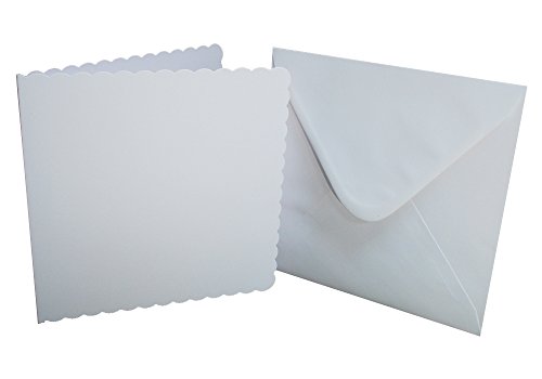 Crafts UK 839 8 x 8 Zoll Scalloped Card und Envelope Packung mit 25 - Weiß von Craft UK Limited