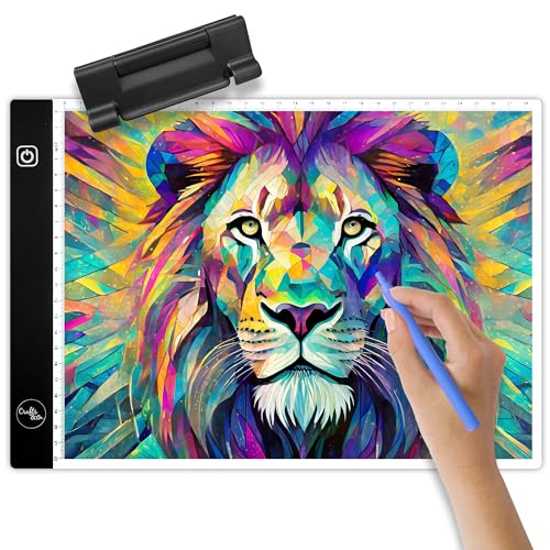 Crafts&Co® Leuchttisch A4 | Dimmbarer Leuchtplatte DIN A4 | LED Light Pad A4 mit Einstellbare Helligkeit und USB | Diamond Painting, Zeichnen, Tattoo | Lightpad für Kinder & Erwachsene | Schwarz von Crafts&Co