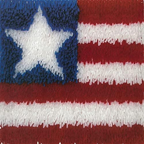 Knüpfhaken-Set, Motiv: US-Flagge, 30,5 x 30,5 cm von CraftsFabrics
