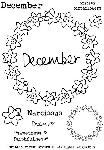 Crafty Impressions A6 Beth Hughes British Birthflowers Dezember Stempel von Crafty Impressions