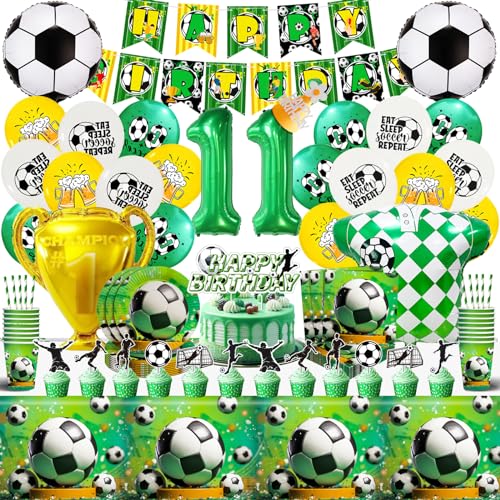 Fußball Geburtstag Deko 11, Fussball Geburtstag Deko Partygeschirr, Fußball Geburtstag Deko Kinder 11 Jahre, Fussball Partygeschirr Set für Jungen Fußball Party Geburtstag von Craggyer