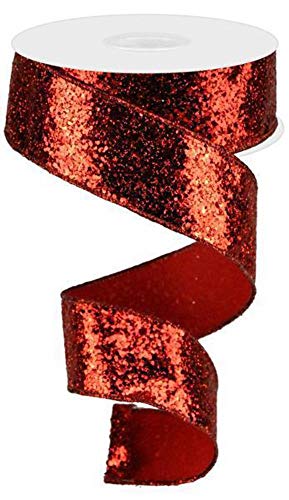 Dickes Glitzerband zum Basteln und Dekorieren, Rot, 3,8 cm x 9,1 m von Craig Bachman