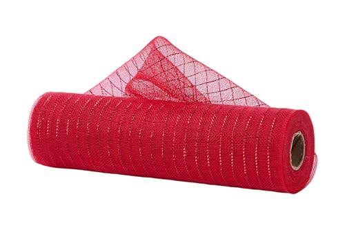 Feines Metallic-Deko-Mesh für Kränze, Schleifen, Basteln und Dekorationen, 25,4 cm x 9,1 m (Rot, rote Folie) von Craig Bachman