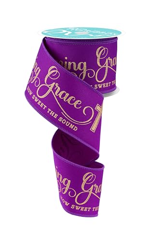 Purple Amazing Grace Goldband mit Drahtrand, 6,4 cm x 9,1 m, Blumenarrangement, Basteln, Stoff, Schleifenkranz, Ostern, Trauergeschenk von Craig Bachman