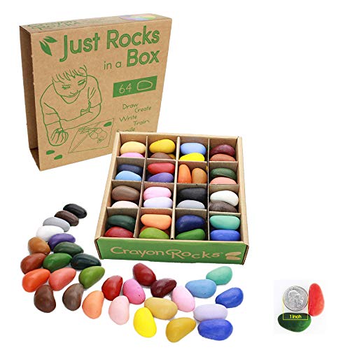 Crayon rocks - Ungiftige SOYA Kinder Wachsmalstifte - (64) Kreide in 32 Farben in Einer kraftpapier Box - ''Just Rocks'' (32 Farben) von Crayon rocks