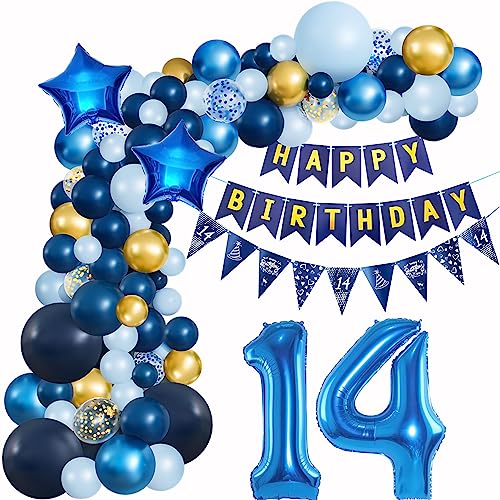 14 Geburtstag Deko Blau Geburtstagsdeko 14 Junge Luftballons Geburtstag Blau Gold Deko 14 Luftballon Girlande Blau 14 Jahr Geburtstagdeko Ballon Girlande Blau Gold Geburtstagsdeko 14. Dunkelblau von Crazy-M