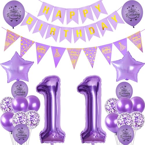 Deko 11. geburtstag mädchen lila luftballon 11 geburtstag mädchen deko geschenk für 11. geburtstag mädchen lila geburtstagsdeko 11 jahre mädchen violett ballon 11 geburtstag mädchen dekoration von Crazy-M