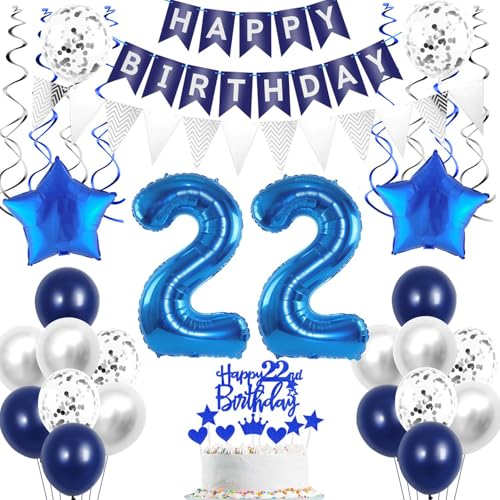 Deko 22. geburtstag mann luftballon silber blau tortendeko 22 geburtstag mann deko ballon 22. Geburtstag mann blau Geburtstagsdeko 22 jahre mann geburtstag deko luftballon 22 geburtstag deko männer von Crazy-M