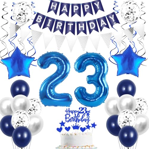 Deko 23. geburtstag mann luftballon silber blau tortendeko 23 geburtstag mann deko ballon 23. Geburtstag mann blau Geburtstagsdeko 23 jahre mann geburtstag deko luftballon 23 geburtstag deko männer von Crazy-M