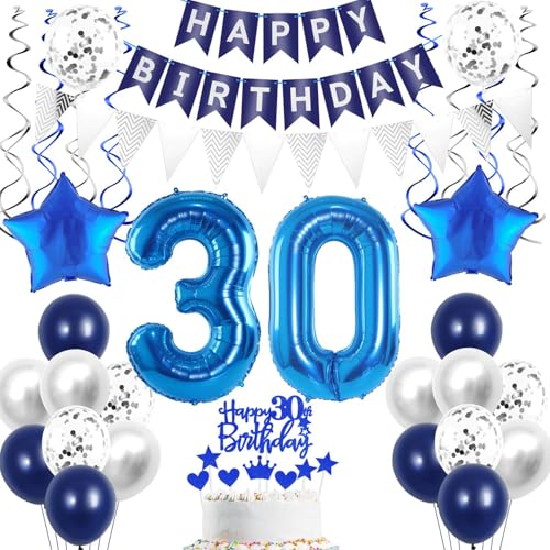 Deko 30. geburtstag mann luftballon silber blau tortendeko 30 geburtstag mann deko ballon 30. Geburtstag mann blau Geburtstagsdeko 30 jahre mann geburtstag deko luftballon 30 geburtstag deko männer von Crazy-M