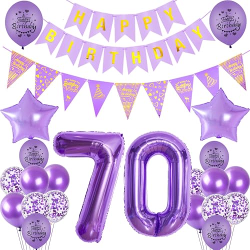 Deko 70. geburtstag frauen lila luftballon 70 geburtstag frauen deko geschenk für 70. geburtstag frau lila geburtstagsdeko 70 jahre frauen violett ballon 70 geburtstag frauen mädchen dekoration von Crazy-M