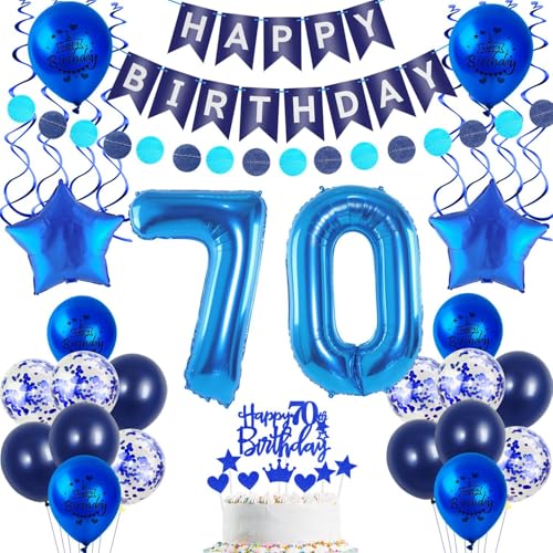 Deko 70. geburtstag mann luftballon blau tortendeko 70 geburtstag mann deko geschenk für 70. Geburtstag mann blau Geburtstagsdeko 70 jahre mann geburtstags deko ballon 70 Geburtstag Deko Männer von Crazy-M