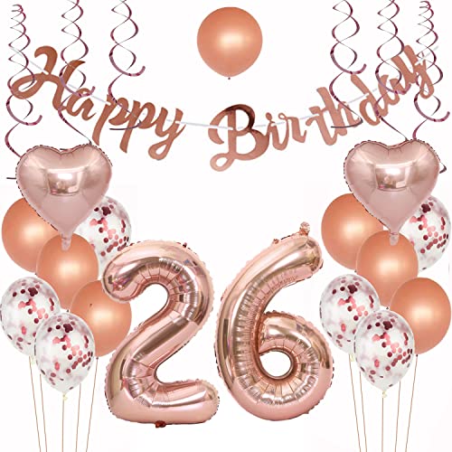 Geburtstagsdeko 26 Rosegold Luftballon 26. Geburtstag Rosegold Geburtstagsdeko 26 Jahr Mädchen Frau 26 Geburtstag Deko 26. Geburtstag Dekoration Luftballons 26 Geburtstags deko Frau von Crazy-M