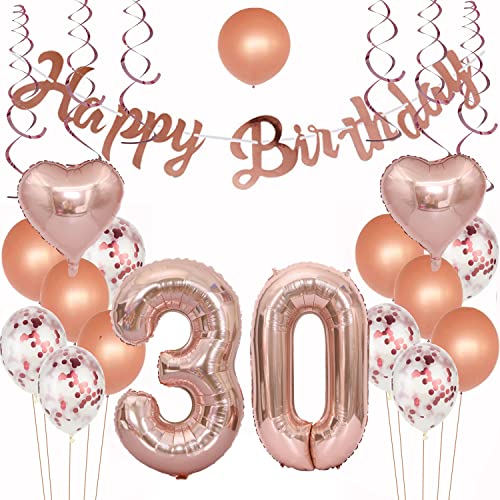 Geburtstagsdeko 30 Rosegold Luftballon 30. Geburtstag Rosegold Geburtstagsdeko 30 Jahr Mädchen Frau 30 Geburtstag Deko 30. Geburtstag Dekoration Luftballons 30 Geburtstags deko Frau von Crazy-M