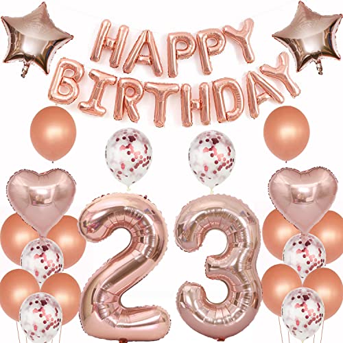 luftballons 23 jahre geburtstag deko rosegold frau,Geburtstagsdeko 23 Jahre frauen Dekoration rosegold folienballon 23. Geburtstag Deko frau happy birthday 23 jahre geburtstag ballon frauen(23) von Crazy-M