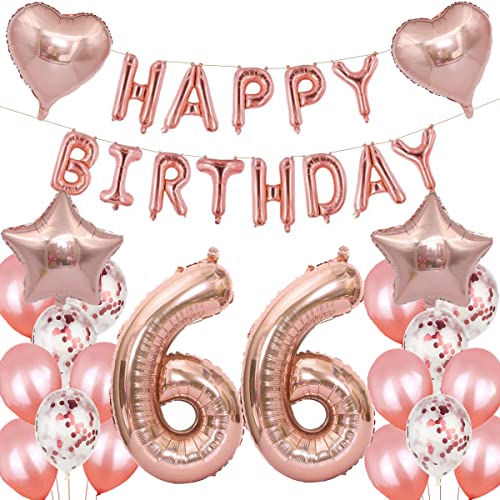 luftballons 66 jahre geburtstag deko rosegold frau,Geburtstagsdeko 66 Jahre frauen Dekoration rosegold folienballon 66. Geburtstag Deko frau happy birthday 66 jahre geburtstag ballon frauen(66) von Crazy-M