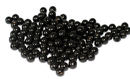 Cre9tive 100x Holzperlen PREMIUM gebohrt für Perlen Kette - Basteln Zubehör - 8 mm Rundperle schwarz von Cre9tive