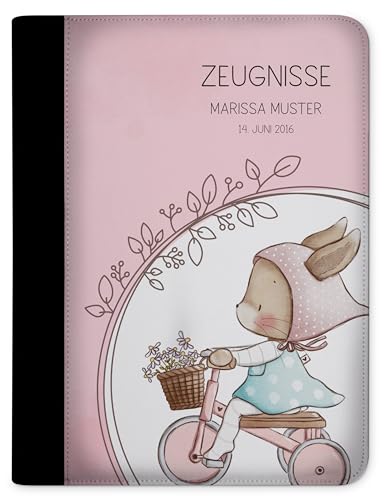 CreaDesign, Kinder Zeugnismappe Jungen personalisiert mit Name, Zeugnismappe Lieb Bär Bruno mit 10 Klarsichthüllen, A4, 24 x 31 x 1 cm, Rücken schwarz von CreaDesign