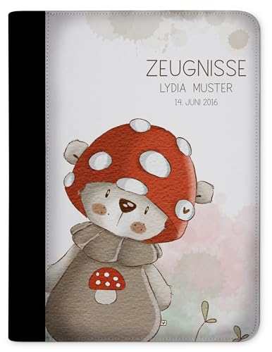 CreaDesign, Kinder Zeugnismappe Jungen personalisiert mit Name, Zeugnismappe Mädchen mit 10 Klarsichthüllen, A4, 24 x 31 x 1 cm, Rücken schwarz von CreaDesign