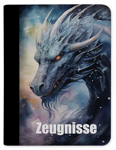 CreaDesign, Kinder Zeugnismappe Mädchen Drache mit 10 Klarsichthüllen, A4, 24 x 31 x 1 cm, Rücken schwarz von CreaDesign