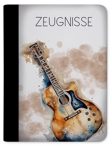 CreaDesign, Kinder Zeugnismappe Mädchen Gitarre mit 10 Klarsichthüllen, A4, 24 x 31 x 1 cm, Rücken schwarz von CreaDesign