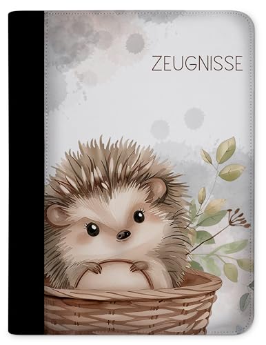 CreaDesign, Kinder Zeugnismappe Mädchen Igel mit 10 Klarsichthüllen, A4, 24 x 31 x 1 cm, Rücken schwarz von CreaDesign