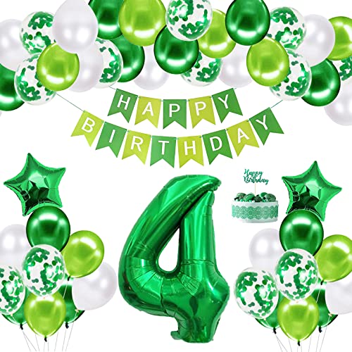 4th Birthday Decorations Happy Birthday Balloon Set, Age 4 Birthday Party Supplies With Happy Birthday Banner & Star Foil Balloon For Baby Showers Birthday Decor von Creaher