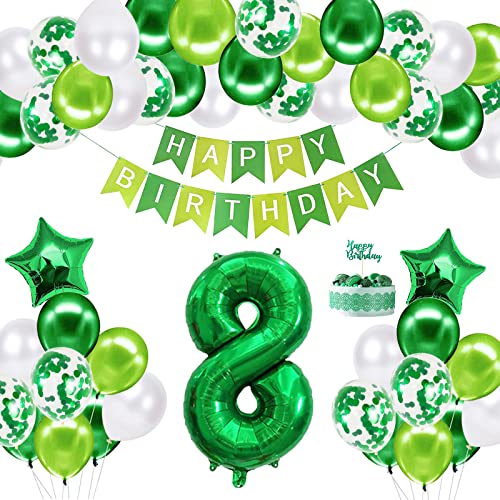 8th Birthday Decorations Happy Birthday Balloon Set, Age 8 Birthday Party Supplies With Happy Birthday Banner & Star Foil Balloon For Baby Showers Birthday Decor von Creaher