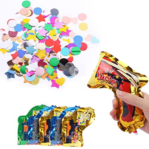 Creaher Party Popper Konfettikanone 5 Stück, Party Confetti Kanone Set, Konfetti Bombe Pistolen Konfetti Pistole für Geburtstage Silverster Hochzeit Party von Creaher