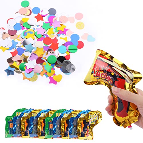 Creaher Konfettikanone 10 Stück Party Popper Konfetti Kanone, Party Confetti Kanone Set, Konfetti Bombe Pistolen Konfetti Pistole für Geburtstage Silverster Hochzeit Party von Creaher