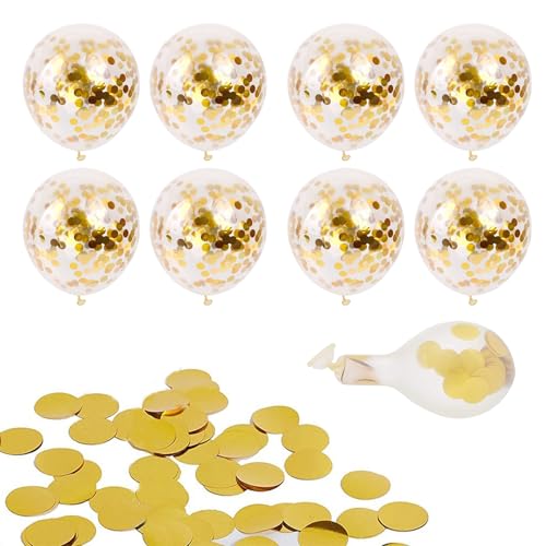 Gold Konfetti Luftballons, 15pcs 12 Zoll Gold Latex Ballons Gold Konfetti Ballon Glitzer Ballons Gold Konfetti Party Ballons für Geburtstag Hochzeit Jahrestag Abschlussfeier Party Dekorationen von Creaher