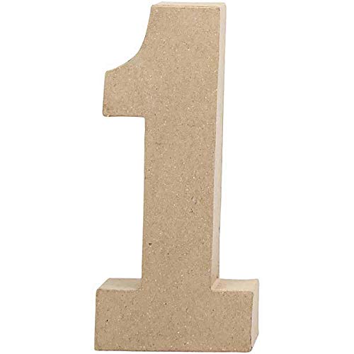 Create Crafts Creativ 26629 Pappmaché Nummer 1, 20 cm, Beige von Creativ