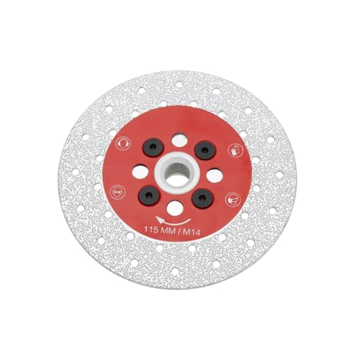 Create idea 1 x Diamant-Trennscheibe 115mm x M14 Doppelseitig Vakuumgelötet Diamantklinge Klingenbreite 23mm Diamantkörnung 45/50 für Winkelschleifer für Marmor Granit Beton Porzellan Fliesen von Create idea