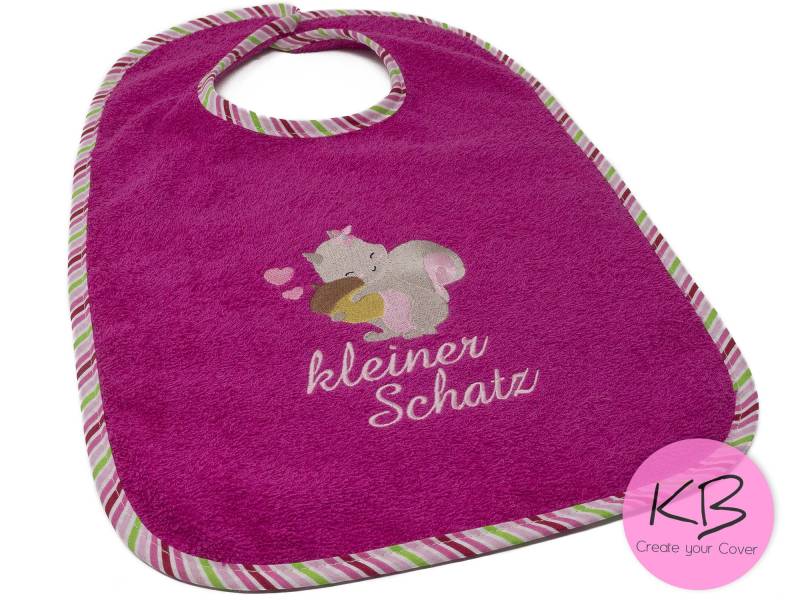 Lätzchen Mit Druckknopf Namen Und Motiv Eichhörnchen, Geschenk Zur Geburt, Taufe, Babyparty, Babylätzchen Personalisiert, Lätzchen von CreateyourCover