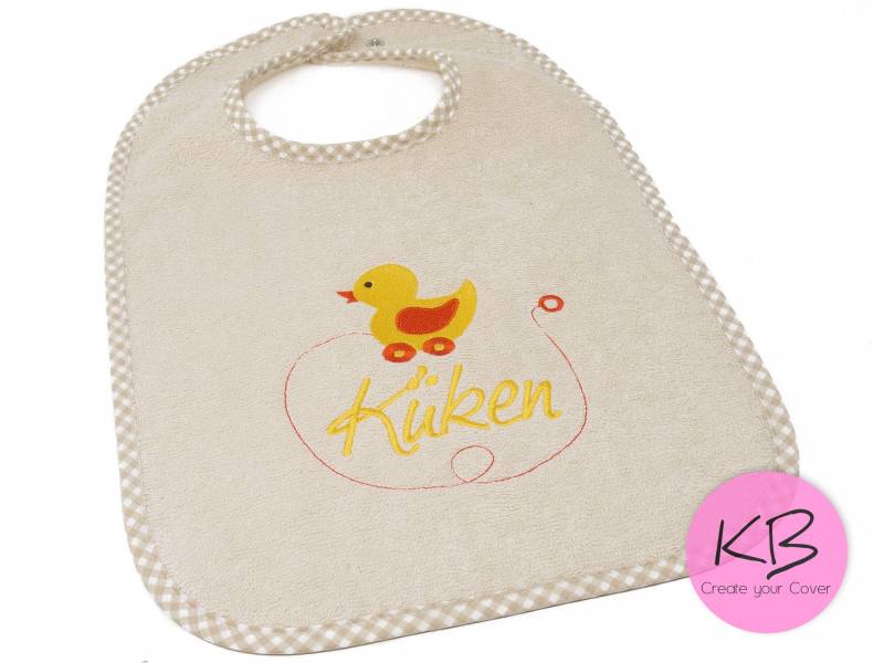 Lätzchen Mit Druckknopf Namen Und Motiv Entenküken Bestickt, Geschenk Zur Taufe, Babylätzchen Namen, Personalisiert, Babyparty von CreateyourCover