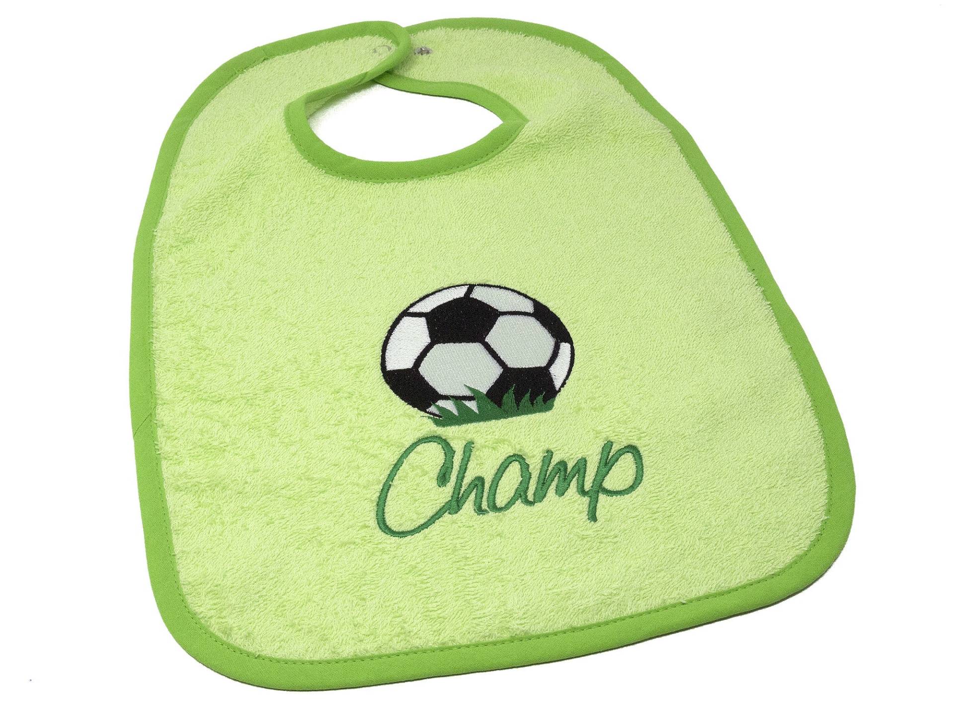 Lätzchen Mit Druckknopf Namen Und Motiv Fußball Bestickt, Geschenk Zur Geburt, Babyparty, Babylätzchen Personalisiert, Latz von CreateyourCover